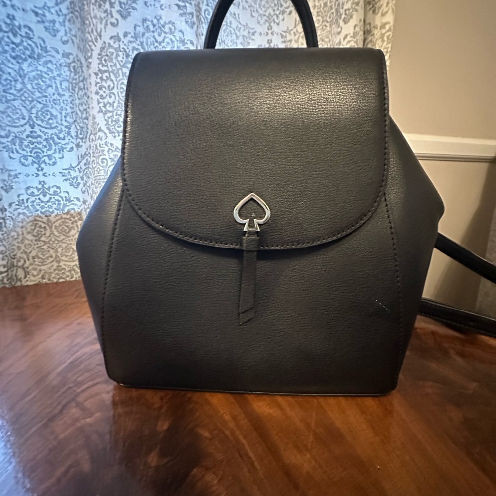 Kate Spade Black Backpack with Heart Accent